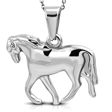 Stainless Steel Walking Horse Pendant - Click Image to Close